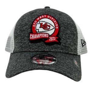 New Era NFL Kansas City Chiefs Grey Baseball Hat / 2022 Division Champs
